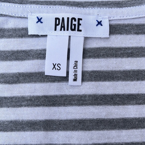 PAIGE Lynnae gray and white striped t-shirt - Picture 2 of 7